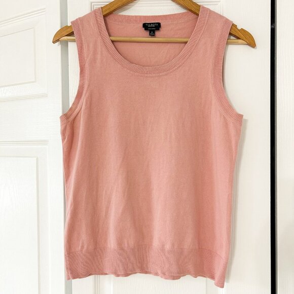 Talbots Pima Cotton Sleeveless Knit Tank Top Pink Women’s Size Medium EUC - Picture 1 of 3